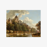 Jan van der Heyden - View Down a Dutch Canal - Poster